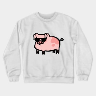 Cute Cartoon Piggy Too Cool Crewneck Sweatshirt